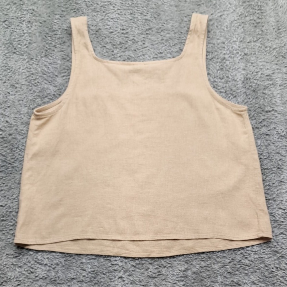 Express Linen Tank Top Womens Medium Casual Layers Office Wear Lightweight Crop - Picture 7 of 8